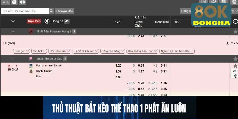 Thủ thuật bắt kèo thể thao một phát ăn luôn